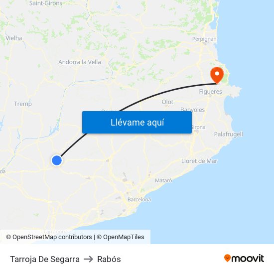 Tarroja De Segarra to Rabós map