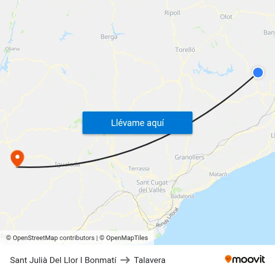Sant Julià Del Llor I Bonmatí to Talavera map