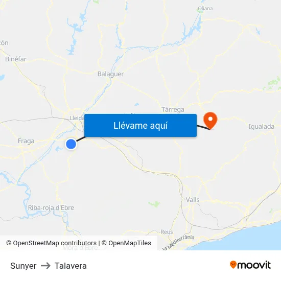 Sunyer to Talavera map