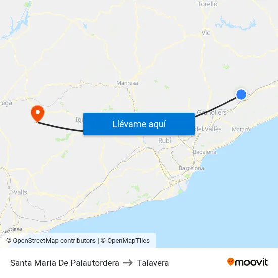 Santa Maria De Palautordera to Talavera map