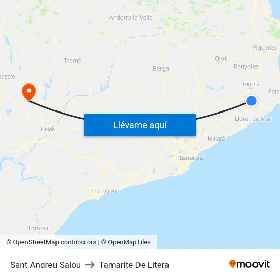 Sant Andreu Salou to Tamarite De Litera map