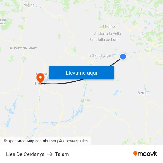 Lles De Cerdanya to Talarn map
