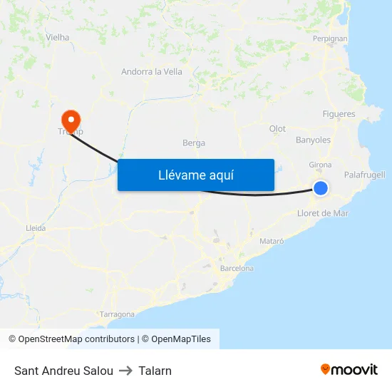 Sant Andreu Salou to Talarn map