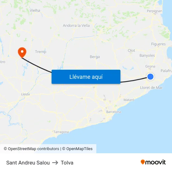 Sant Andreu Salou to Tolva map