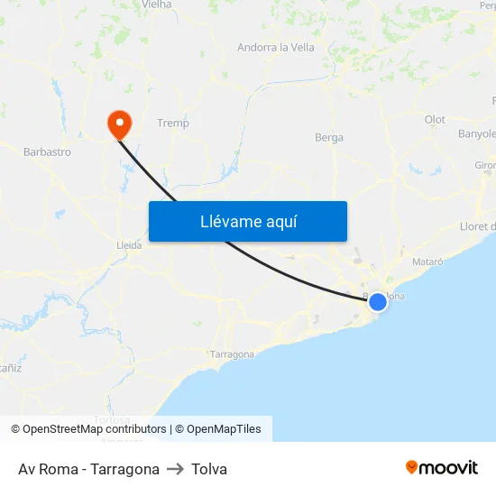 Av Roma - Tarragona to Tolva map
