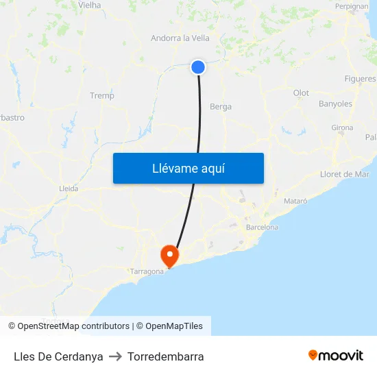 Lles De Cerdanya to Torredembarra map