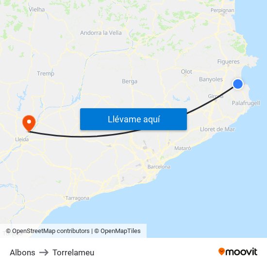 Albons to Torrelameu map