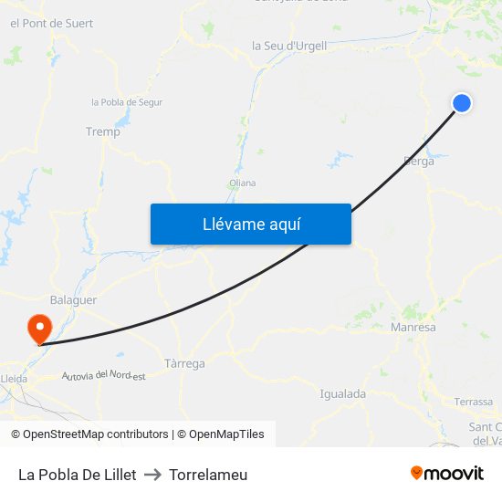La Pobla De Lillet to La Pobla De Lillet map