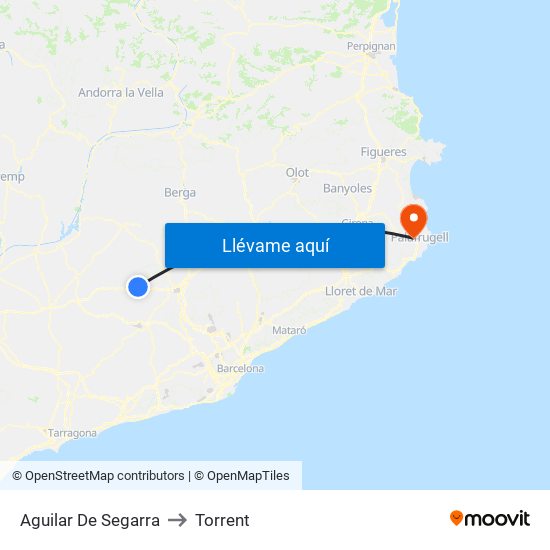 Aguilar De Segarra to Torrent map