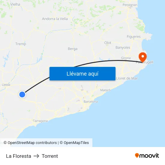 La Floresta to Torrent map