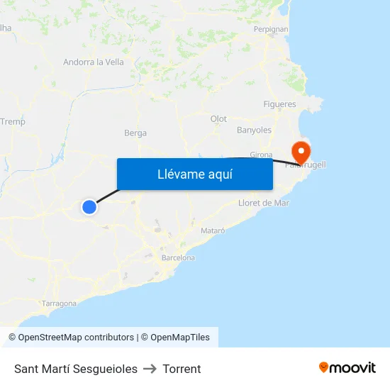 Sant Martí Sesgueioles to Torrent map