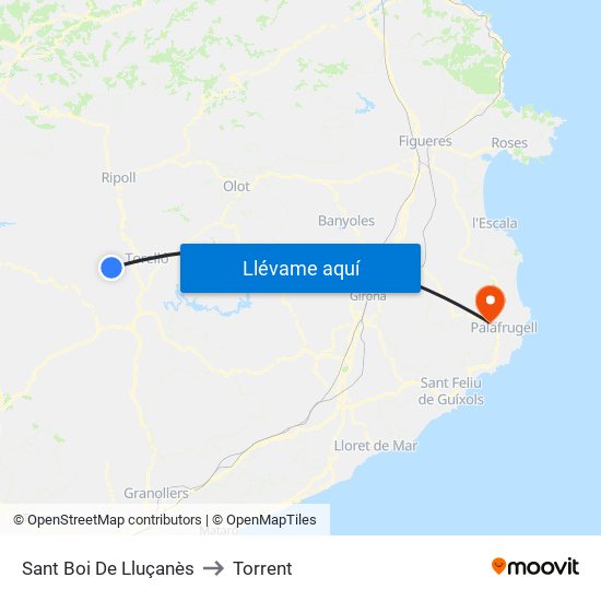 Sant Boi De Lluçanès to Torrent map
