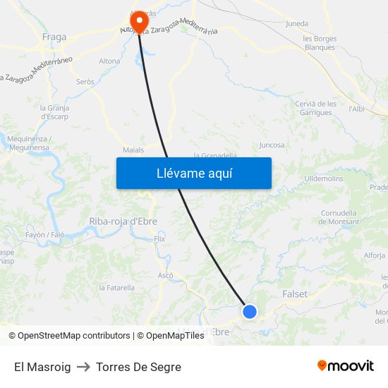 El Masroig to Torres De Segre map