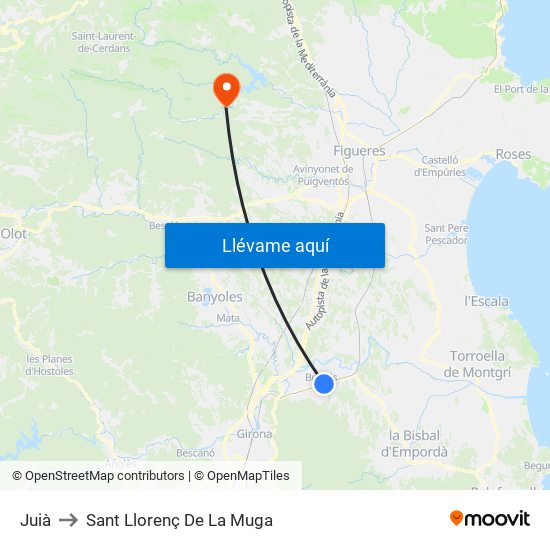 Juià to Sant Llorenç De La Muga map