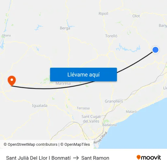 Sant Julià Del Llor I Bonmatí to Sant Ramon map