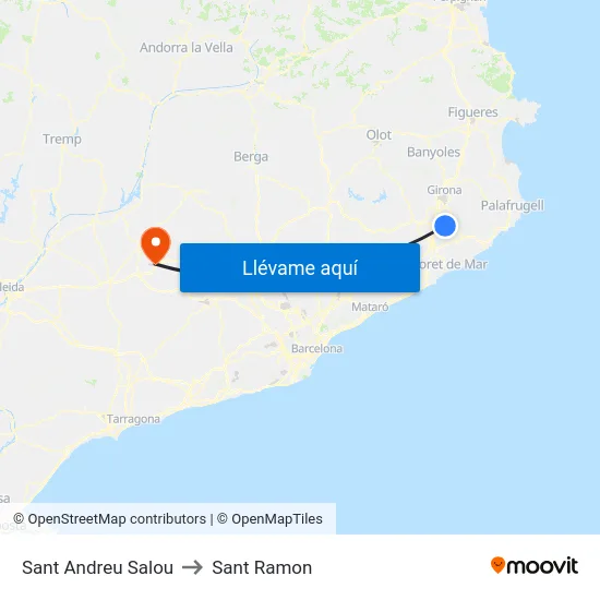 Sant Andreu Salou to Sant Ramon map