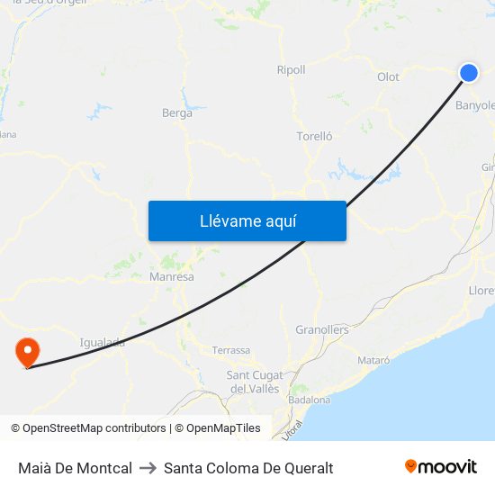 Maià De Montcal to Santa Coloma De Queralt map