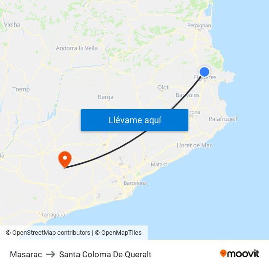 Masarac to Santa Coloma De Queralt map