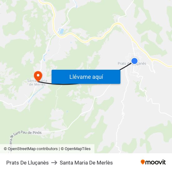 Prats De Lluçanès to Santa Maria De Merlès map