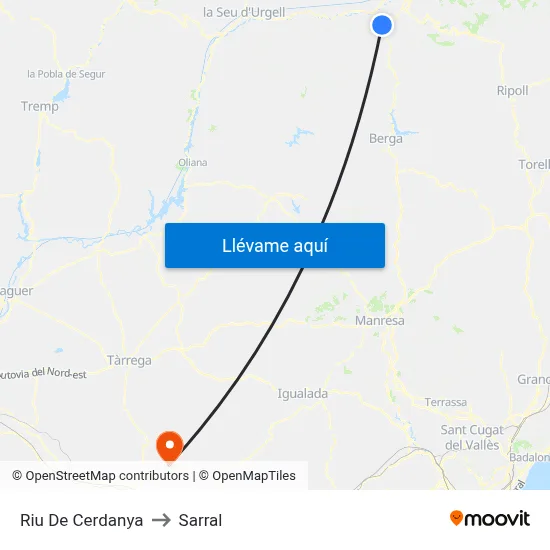 Riu De Cerdanya to Sarral map