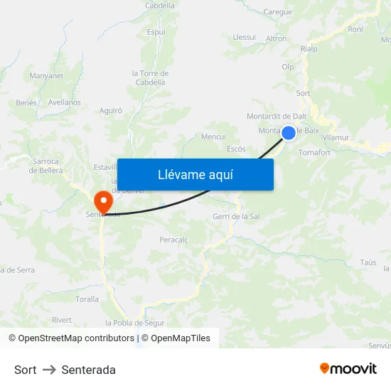 Sort to Senterada map
