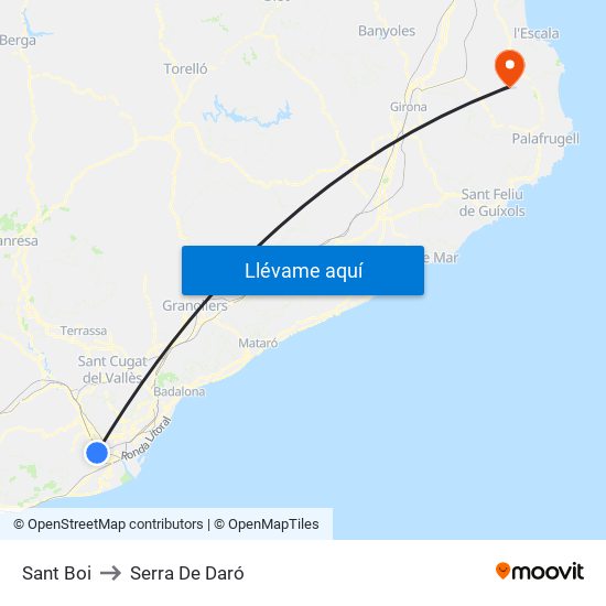 Sant Boi to Serra De Daró map