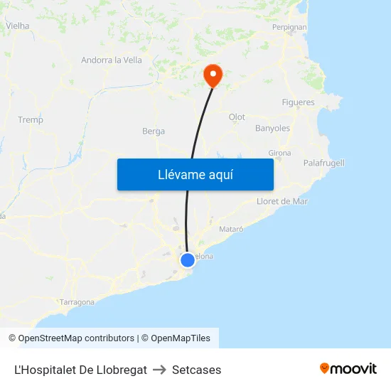 L'Hospitalet De Llobregat to Setcases map