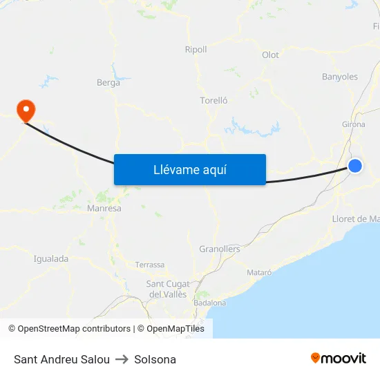 Sant Andreu Salou to Solsona map