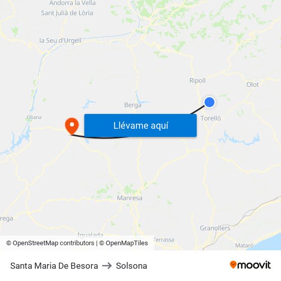 Santa Maria De Besora to Solsona map