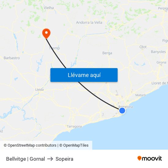 Bellvitge | Gornal to Sopeira map