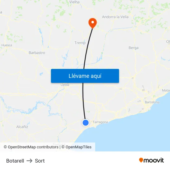 Botarell to Sort map