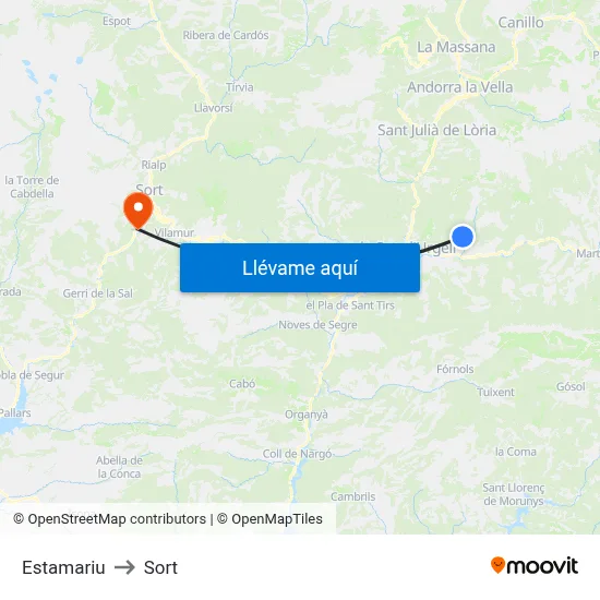 Estamariu to Sort map
