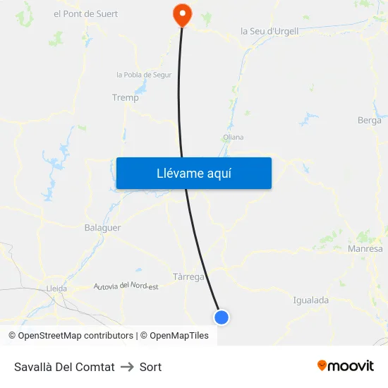Savallà Del Comtat to Sort map