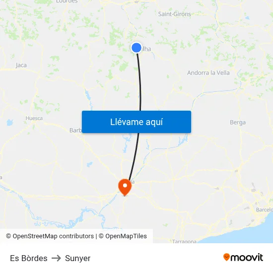 Es Bòrdes to Sunyer map