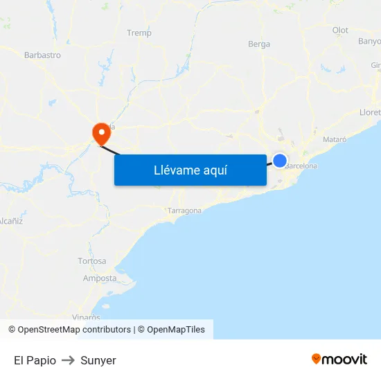 El Papio to Sunyer map