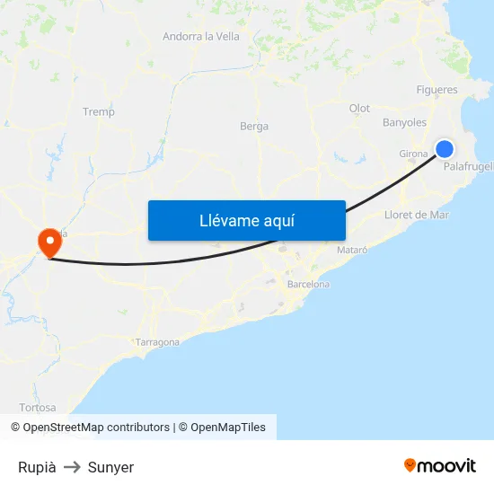 Rupià to Sunyer map