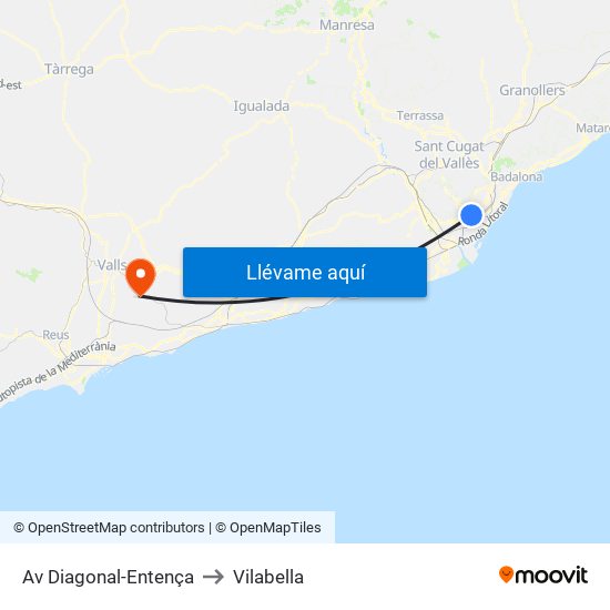 Av Diagonal-Entença to Vilabella map