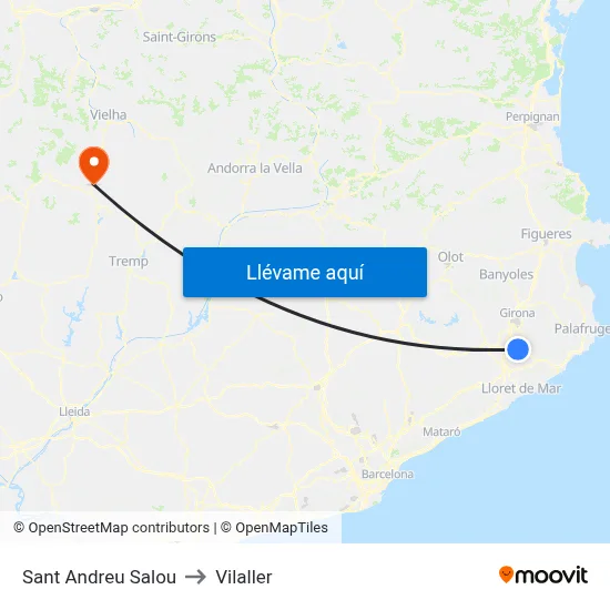 Sant Andreu Salou to Vilaller map