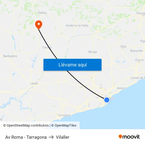 Av Roma - Tarragona to Vilaller map