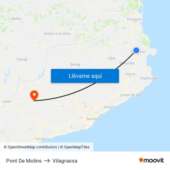 Pont De Molins to Vilagrassa map
