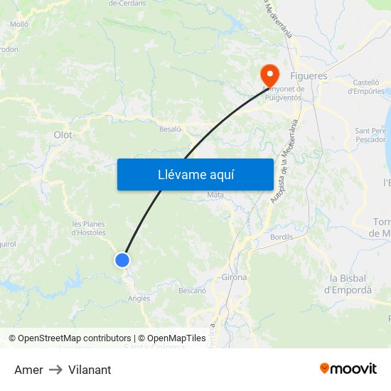 Amer to Vilanant map