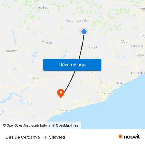 Lles De Cerdanya to Vilaverd map