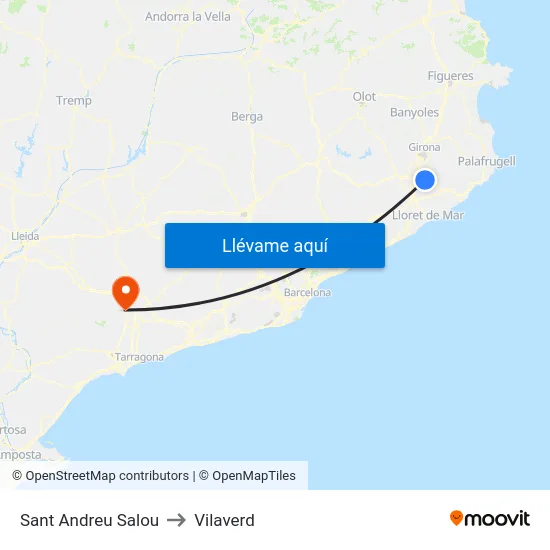 Sant Andreu Salou to Vilaverd map