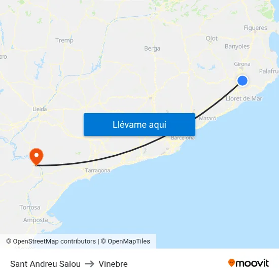 Sant Andreu Salou to Vinebre map