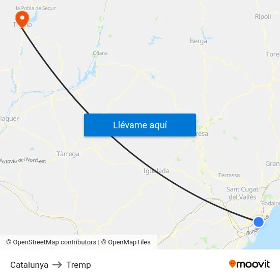 Catalunya to Tremp map
