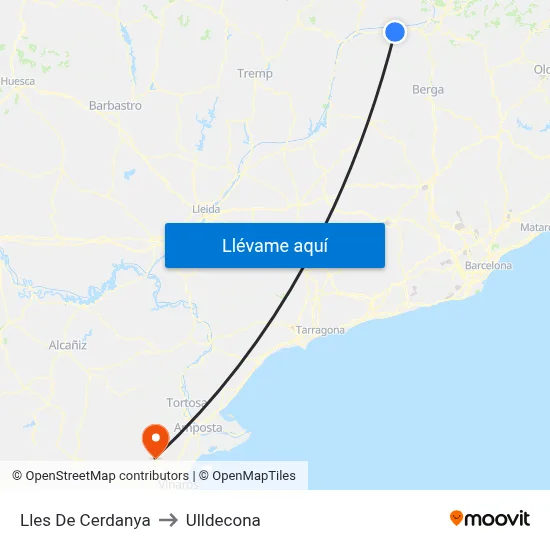 Lles De Cerdanya to Ulldecona map