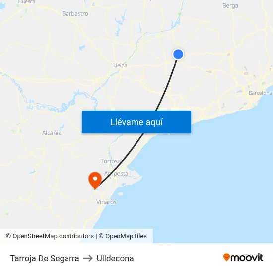 Tarroja De Segarra to Ulldecona map