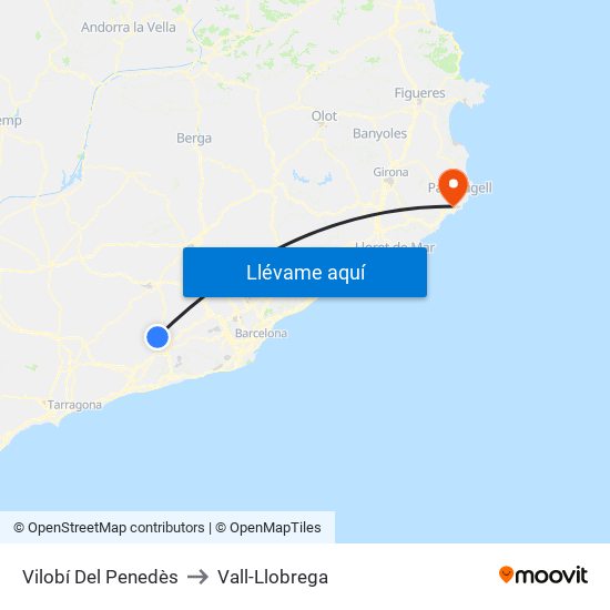 Vilobí Del Penedès to Vall-Llobrega map