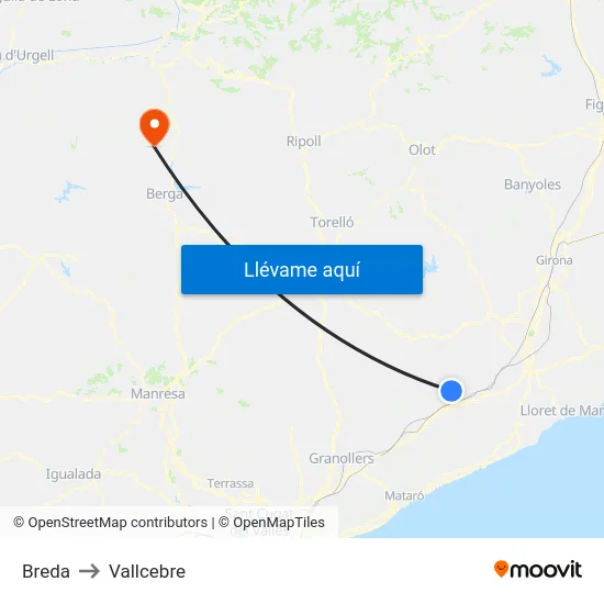Breda to Vallcebre map