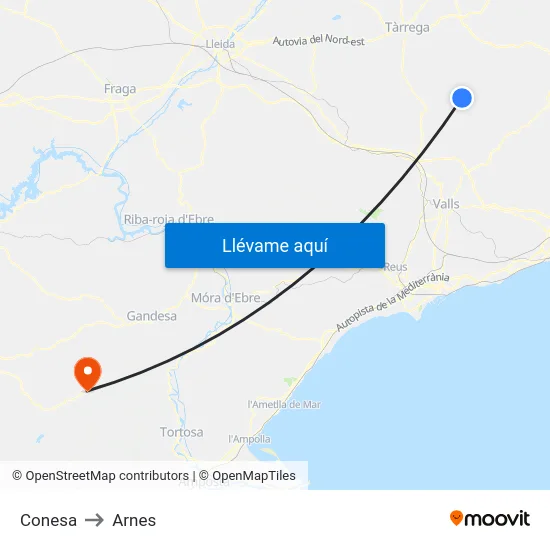 Conesa to Arnes map